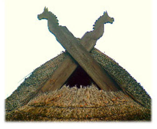 Giebelschmuck aus Eiche für Reet Dachschmuck Rohrdach Holz vom Tischler 